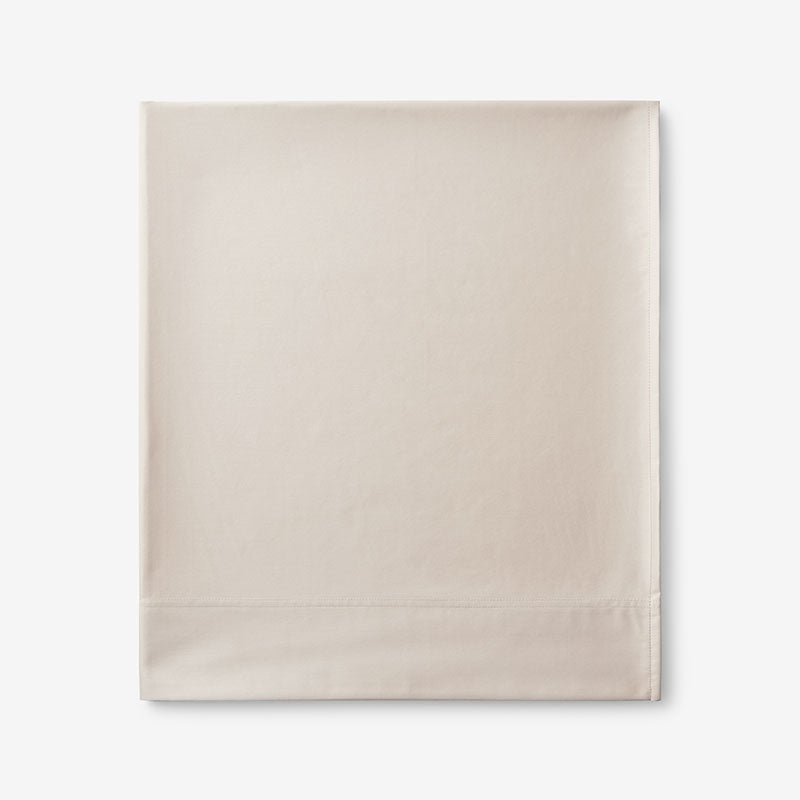 Premium Smooth Supima® Cotton Wrinkle-Free Sateen Flat Bed Sheet - Alabaster, Deep Pocket Queen,Alabaster