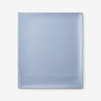Premium Smooth Supima® Cotton Wrinkle-Free Sateen Flat Bed Sheet - Blue Shadow, Deep Pocket Queen,Blue Shadow