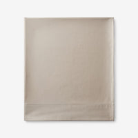 Premium Smooth Supima® Cotton Wrinkle-Free Sateen Flat Bed Sheet - Light Birch, Deep Pocket Queen,Light Birch