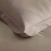 Premium Smooth Supima® Cotton Wrinkle-Free Sateen Flat Bed Sheet - Light Birch, Deep Pocket Queen,Light Birch