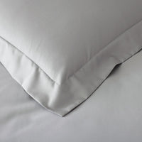 Premium Smooth Supima® Cotton Wrinkle-Free Sateen Flat Bed Sheet - Light Gray, Deep Pocket Queen,Light Gray