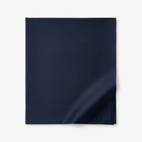 Premium Smooth Supima® Cotton Wrinkle-Free Sateen Flat Bed Sheet - Navy, Deep Pocket Queen,Navy