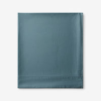 Premium Smooth Supima® Cotton Wrinkle-Free Sateen Flat Bed Sheet - Ocean Blue, Deep Pocket King,Ocean Blue