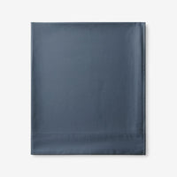 Premium Smooth Supima® Cotton Wrinkle-Free Sateen Flat Bed Sheet - Steel Blue, Deep Pocket Queen,Steel Blue