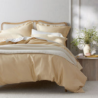 Premium Smooth Supima® Cotton Wrinkle-Free Sateen Flat Bed Sheet - Yellow, Deep Pocket Queen,Yellow