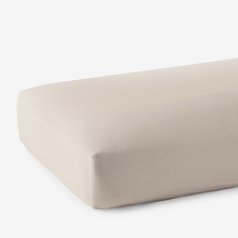Premium Smooth Supima® Cotton Wrinkle-Free Sateen Fitted Bed Sheet - Alabaster, Deep Pocket Queen,Alabaster