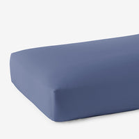 Premium Smooth Supima® Cotton Wrinkle-Free Sateen Fitted Bed Sheet - Blue Dusk, Deep Pocket Queen,Blue Dusk