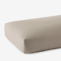 Premium Smooth Supima® Cotton Wrinkle-Free Sateen Fitted Bed Sheet - Light Birch, Deep Pocket Queen,Light Birch