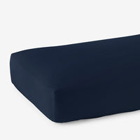 Premium Smooth Supima® Cotton Wrinkle-Free Sateen Fitted Bed Sheet - Navy, Deep Pocket Queen,Navy