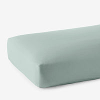 Premium Smooth Supima® Cotton Wrinkle-Free Sateen Fitted Bed Sheet - Sea Mist, Deep Pocket Queen,Sea Mist