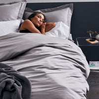 Premium Smooth Supima® Cotton Wrinkle-Free Sateen Fitted Bed Sheet - Silver, Deep Pocket Queen,Silver