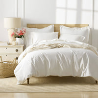 Premium Cool Supima® Cotton Percale Deep Pocket Bed Sheet Set - Cream, Queen,Cream