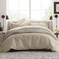 Premium Cool Supima® Cotton Percale Deep Pocket Bed Sheet Set - Oatmeal, Queen,Oatmeal