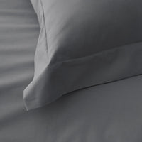 Premium Cool Supima® Cotton Percale Deep Pocket Bed Sheet Set - Pewter, Queen,Pewter