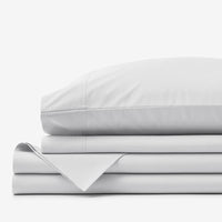 Premium Cool Supima® Cotton Percale Deep Pocket Bed Sheet Set - Pearl Gray, Queen,Pearl Gray