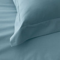 Premium Cool Supima® Cotton Percale Deep Pocket Bed Sheet Set - Slate Blue, Queen,Slate Blue