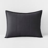 Quilted Sham - Charcoal Gray, Standard,Charcoal Gray