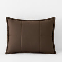 Quilted Sham - Dark Brown, Standard,Dark Brown