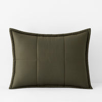 Quilted Sham - Dark Olive, Standard,Dark Olive