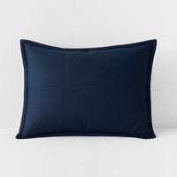 Quilted Sham - Navy Blue, Standard,Navy Blue