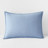 Quilted Sham - Porcelain Blue, Standard,Porcelain Blue