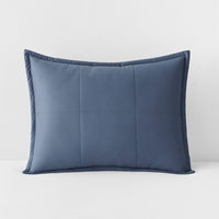 Quilted Sham - Smoke Blue, Standard,Smoke Blue