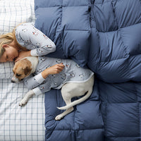 Quilted Sham - Smoke Blue, Standard,Smoke Blue