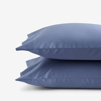 Premium Smooth Supima® Cotton Wrinkle-Free Sateen Pillowcase Set - Blue Dusk, Standard,Blue Dusk
