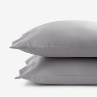 Premium Smooth Supima® Cotton Wrinkle-Free Sateen Pillowcase Set - Silver, Standard,Silver