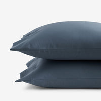 Premium Smooth Supima® Cotton Wrinkle-Free Sateen Pillowcase Set - Steel Blue, Standard,Steel Blue