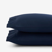 Premium Smooth Supima® Cotton Wrinkle-Free Sateen Pillowcase Set - Navy, Standard,Navy