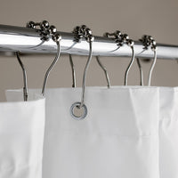 Roller Shower Curtain Hooks, Set of 12 - Chrome,Chrome