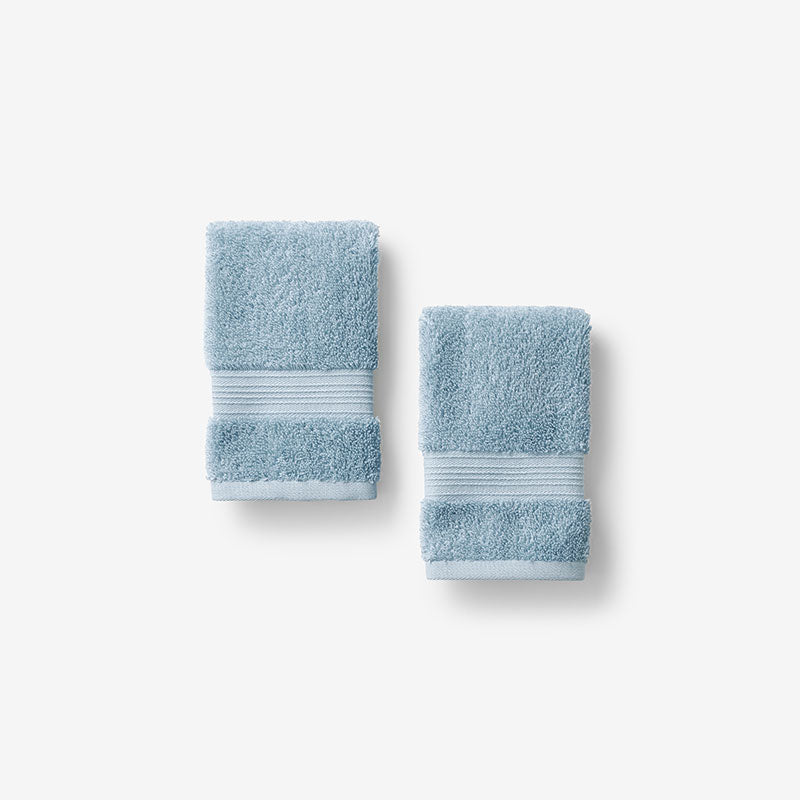 Regal Egyptian Cotton Washcloths, Set of 2 - Blue Sky,Blue Sky