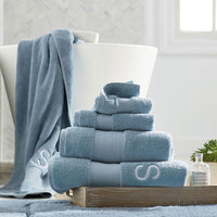 Regal Egyptian Cotton Washcloths, Set of 2 - Blue Sky,Blue Sky