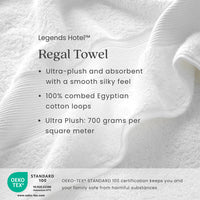 Regal Egyptian Cotton Washcloths, Set of 2 - White,White