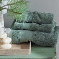 Regal Egyptian Cotton Washcloths, Set of 2 - Jade Green,Jade Green