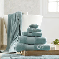 Regal Egyptian Cotton Washcloths, Set of 2 - Spa Green,Spa Green