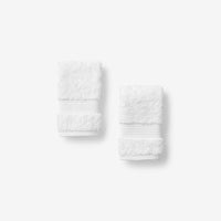 Regal Egyptian Cotton Washcloths, Set of 2 - White,White