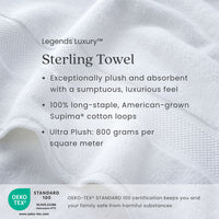 Sterling Supima® Cotton Washcloths, Set of 2 - White,White