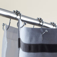 Double Roller Metal Shower Curtain Hooks - Chrome,