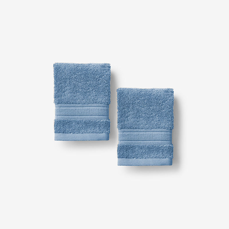 Turkish Cotton Washcloths, Set of 2 - Soft Blue,Soft Blue