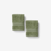 Turkish Cotton Washcloths, Set of 2 - Marsh Green,Marsh Green