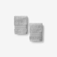 Turkish Cotton Washcloths, Set of 2 - Silver,Silver