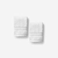 Turkish Cotton Washcloths, Set of 2 - White,White