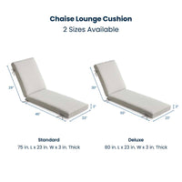 Chaise Lounge Cushion - White, 80 in. x 23 in.,White