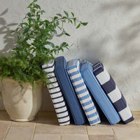 Replacement Boxed Edge Chair Cushion - Narrow Stripe Air Blue, 21 in. x 19 in.,Narrow Stripe Air Blue