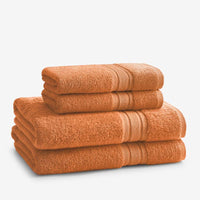Turkish Cotton 4-Piece Bath & Hand Towel Set - Curry,Curry