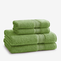 Turkish Cotton 4-Piece Bath & Hand Towel Set - Kiwi Green,Kiwi Green