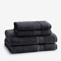 Turkish Cotton 4-Piece Bath & Hand Towel Set - Pewter Gray,Pewter Gray