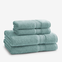 Turkish Cotton 4-Piece Bath & Hand Towel Set - Sea Spray,Sea Spray